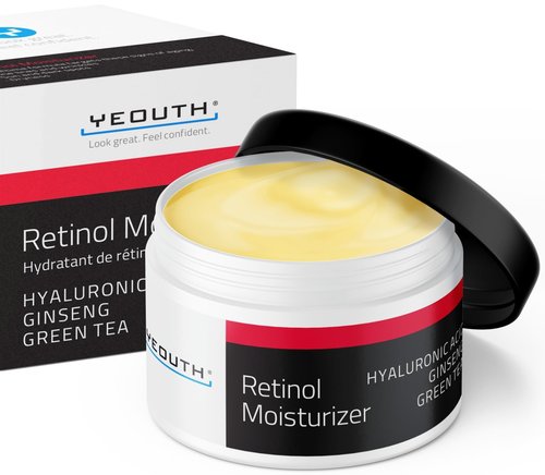 YEOUTH Retinol Cream for Face, Retinol Face Moisturizer for Women and Men with Hyaluronic Acid and Green Tea, Night Moisturizer for a Smoother Appearance 2oz