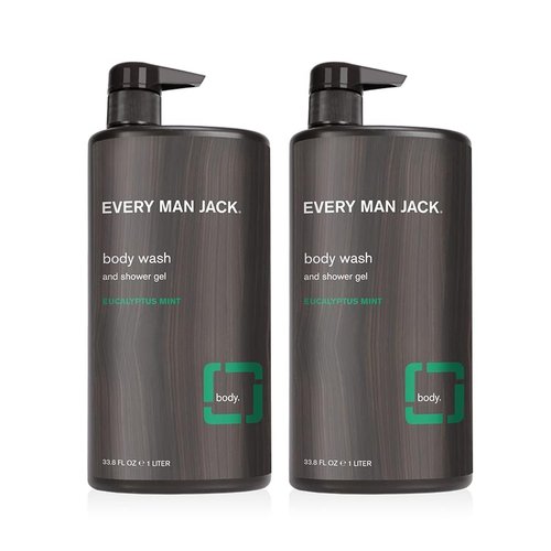 Every Man Jack Eucalyptus Mint Hydrating Mens Body Wash for All Skin Types - Cleanse, Nourish, and Hydrate Skin with Naturally Derived Ingredients - Paraben Free, Phthalate Free, Dye Free - 33.8oz