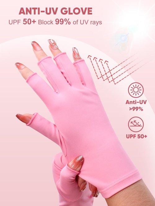 SUBAY Professional Finger Toe Nail Care Electric Nail Drill Machine with Fingerless Gloves with UPF 50+ Protection for Manicures