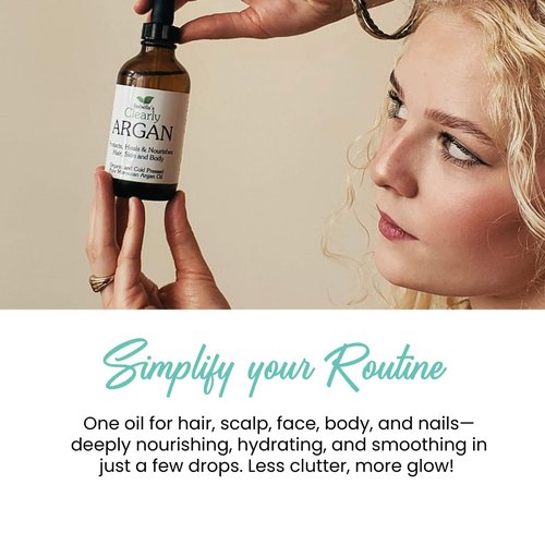 Isabella's Clearly ARGAN Oil for Hair | 100% Pure Organic Cold Pressed Oil of Morocco for Hair Mask, for Face, for Scalp | Virgin, Unrefined, In Glass Bottle, Packed in USA (Bulk 4 oz)
