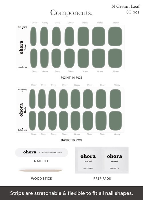 ohora Semi Cured Gel Nail Set of 2 (N Cream Leaf & N Cream Beige) - Professional Salon-Quality Nail Care