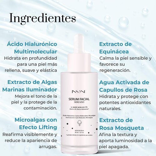 INSANE GLOW Multi-Molecular Hyaluronic Acid + Seaweed Face Serum – Anti-Aging, Hydrating & Firming for Sensitive Skin with Low, Medium & High Molecular Weight HA, Anti-Pollution Seaweed & Microalgae