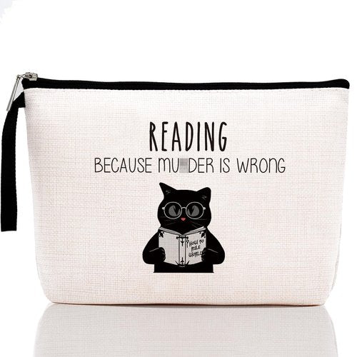 Reading Gifts, Gifts for Teacher Students Funny Gifts for Librarians, Book Lovers, Writers, Readers, Bookworm, Bookish, Women & Men Girls Teens Unique Humor Novelty Sarcasm Reading Makeup Bag
