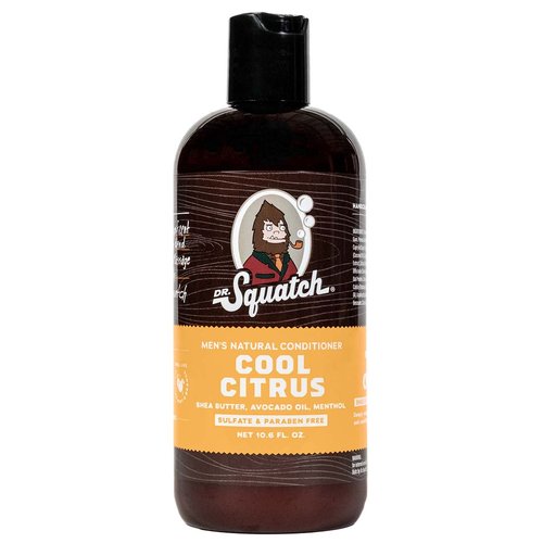 Dr. Squatch Cool Citrus Conditioner for Men – Daily Hair Conditioner – Stimulates, Hydrates, Soothes Scalp – Naturally Sourced with Organic Peppermint, Calendula, Clary Sage