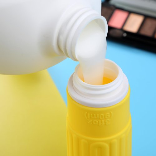 Mrsdry Travel Bottles for Toiletries, BPA Free Leak Proof Reusable Silicone Bottles, TSA Approved 3oz Travel Size Container, TravelAccessories for Shampoo Soap Liquids with Toiletry Bag (4 Pack)