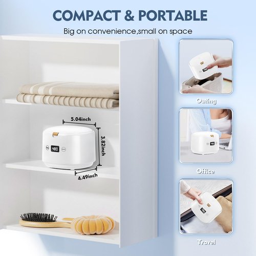BRNMLD Ultrasonic Retainer Cleaner, 45kHz Sonic Retainer Cleaner Machine Dental Cleaning Pod for Dentures, Mouth Guards, Braces, Toothbrush Heads, Jewelry, 5 Modes for All Dental Appliances (White)