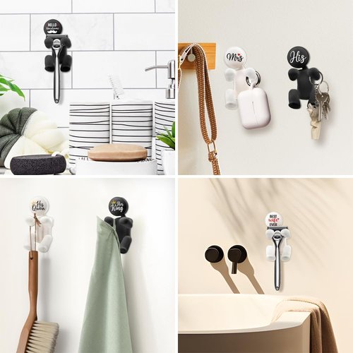 AGMDESIGN Her King Silicone Razor Holder, Funny Bathroom Decor for Inside Shower, Cool Gadgets Leg Razor Holder for Men Boyfriend Her King, Valentine’s Day Birthday Gifts for Men Boyfriend Husband Dad