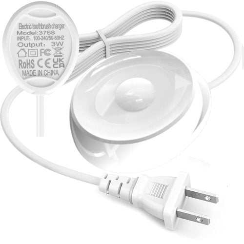 Mdforme Toothbrush Charger for Oral B iO Series 7 8 9 10 Electric Toothbrush, Replacement Magnetic IO Charger for 3768 Model, Compatible with iO7 iO8 iO9 iO10, 100-240V, Portable for Travel (White)
