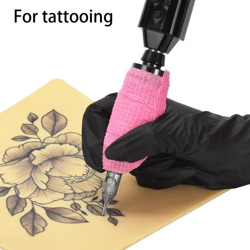 Arcimatto Tattoo Machine Tape, 12 Pcs Self-Adhesive Bandage 2" x 5 Yards Tattoo Grip Wrap Cover Breathable Cohesive Elastic Bandage Rolls for Tattoo Machine Tube Accessories, Sports Tape (12Pcs Mixed)
