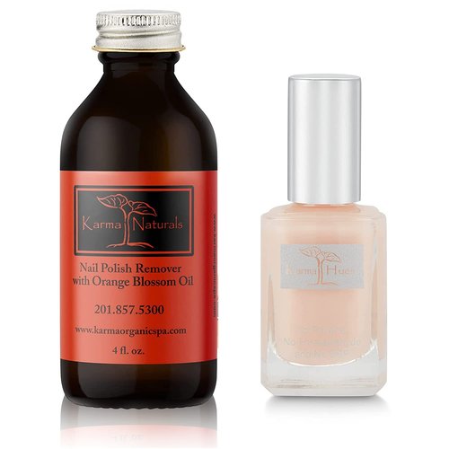 Karma Organic Nail Polish Remover & Nails Deep Nutrition Bundle – Naturals Orange Blossom Nail Polish Remover (4FL-Oz) Deep Nutrition Nails Strengthener (0.43FL-Oz)