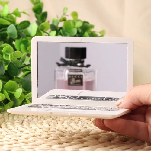 Atyhao Makeup Mirror - Polyethylene Mini Folding Pocket Laptop Computer Glass Mirror for Home and Notebook