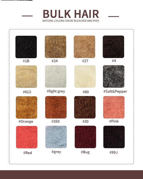 Afro Kinkys Bulk Human Hair for Permanent Micro Locs/Twists/Braids/Repair Locs Afro Kinky Curly Bulk Length and Thickness Extending, Blend Seamlessly with African hair (Natural black, 12inch 50g)