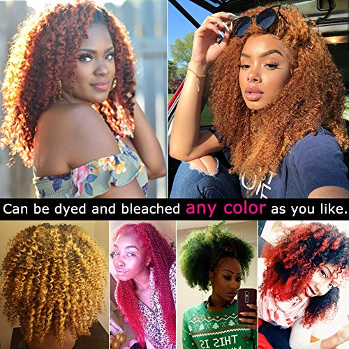 Yvonne Kinky Curly Human Hair Weave 3 Bundles Brazilian Virgin Hair Extension with Natural Color (16 16 16)