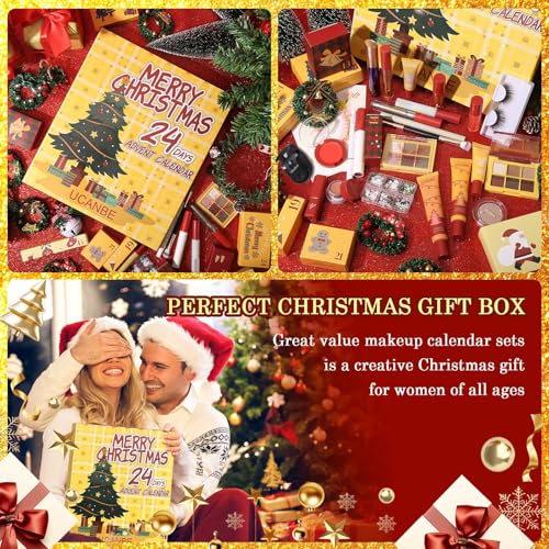 UCANBE Makeup Advent Calendar 2025, 24 Days Christams Makeup Sets For Women Gift, 2025 Xmas Countdown Calendar 24 Individually Boxed Full Make Up Kits For Teens Beauty Gift