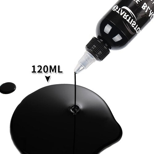 Black Tattoo Ink Professional 4oz (120ml) Vegan-Friendly Pigment Tattoo Ink Supplies