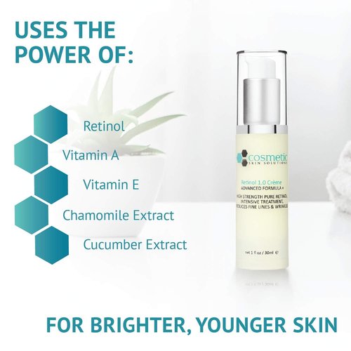 Cosmetic Skin Solutions Retinol 1.0 Crème - 1.0% Vitamin A nighttime crème, high strength - 1 oz / 30 ml e