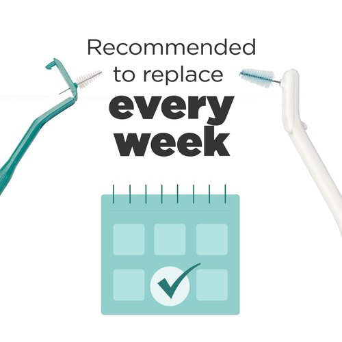 GUM Proxabrush Go-Betweens Refills - Wide - Compatible with GUM Permanent Handle - Reusable Interdental Brushes - Soft Bristled Dental Picks, 16 Count