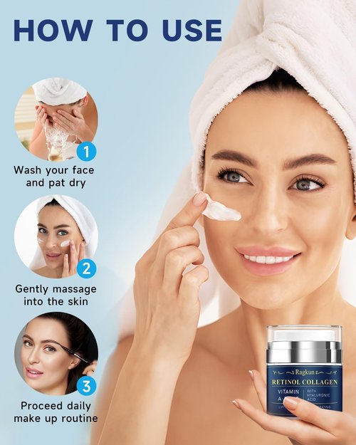 Retinol Cream for Face, Collagen Neck Creams for Tightening and Firming, Anti Aging Day & Night Facial Moisturizer for Women & Men, Instant Face Lift Wrinkle Cream 1.7 fl. oz with Neck Creams
