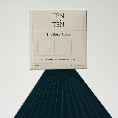 tenoverten - The Rose Wipes Acetone-Free Nail Polish Remover Cloths | Clean, Natural, Non-Toxic Nail Care (3 Boxes, 18 Wipes)