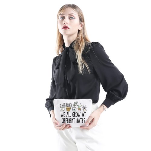 WCGXKO Special Education Teacher Gift We All Grow At Different Rates Zipper Pouch Makeup Bag (Different Rates)