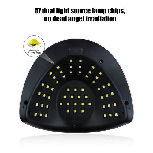 150W LED Nail Lamp, Professional Nail Gel Dryer Light Fast Curing Drying Polishing 57LEDs Finger Toe Nail Art Machine with Automatic Sensor LCD Display for Acrylic Nails Gel Polish