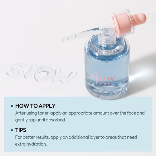 slowpure Hydration Texture Serum 50ml (1.69 fl.oz.) | Hydrating, Moisturizing & Soothing | Smooth Skin Texture, Skin Barrier, Glass Skin | Hyaluronic Acid, Ectoin, Birch Sap | Korean Skincare