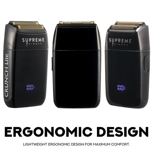 Supreme Trimmer Crunch Lite STF600 | Professional Double Foil Shaver for Men | Cordless & Corded, 60 Min Runtime, Hidden LED Display | Barber Face & Head Finishing Razor