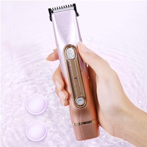 YLKGR 2 in 1 Bikini Trimmer for Women Dual Head Electric Razor IPX7 Waterproof Wet/Dry Use Women Electric Shaver, Body Facial Hair Remover for Bikini Legs Arm Underarm, Rechargeable