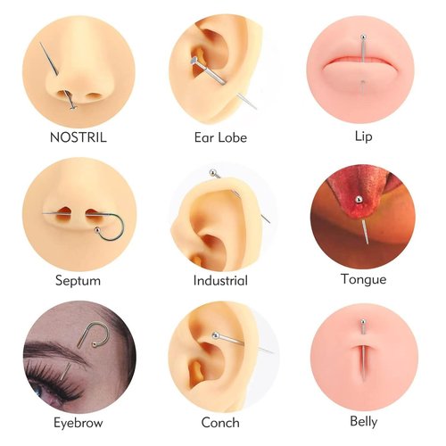 Piercing Taper - Lyuxzad Mixed 4Pcs Piercing Changing Tool 14G 16G 18G 20G Threadless Piercing Taper Insertion Tool Piercing Threader Tool Insertion Pin Screw On Piercing Tools for Changing Jewelry Belly Lip Eyebrow Tongue Ear Nose Piercing Kit