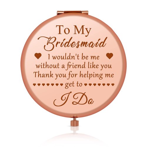 Bridesmaids Gifts from Bride Wedding Gift for Best Friends Sister Rose Gold Compact Mirror Thank You Gift for Bridesmaids Wedding Engagement Gifts Bridal Shower Gifts Bachelorette Bridal Party Gifts