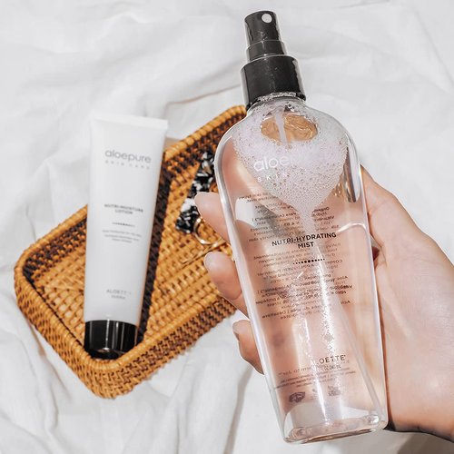 Aloette Nutri-Hydrating Mist After Sun Spray – Aloe Vera Facial & Body Mist with Silk Amino Acids, Vitamins A, E, C & B5 – Hydrating Face, Neck & Skin Spray for a Glowing Complexion – 8oz