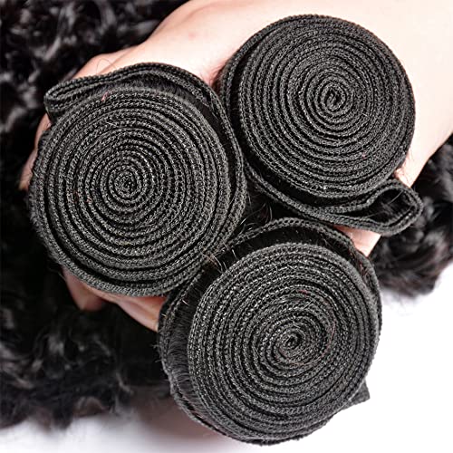 Water Wave Bundle Natural Black Human Hair 3 Bundles Brazilian Unprocessed Virgin Hair Extensions Double Weft Bundle For Women 26 28 30 Inch