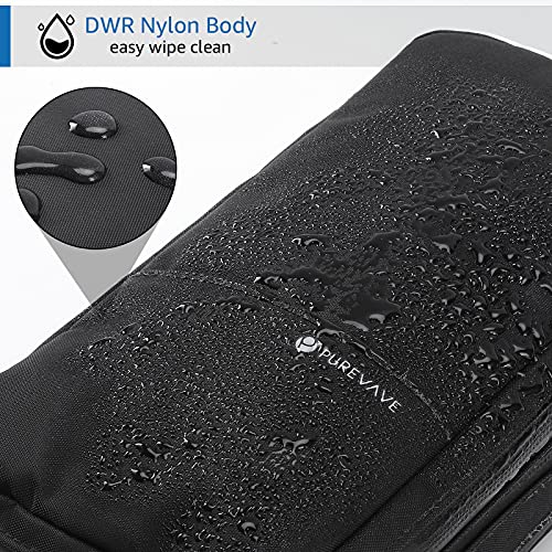 Purevave Compact Mens Toiletry Travel Bag, Mens Dopp Kit for Travel Waterproof, Wash Pouch Black