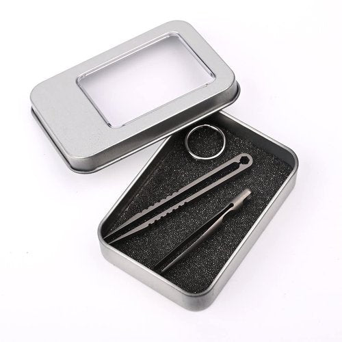 NHDT 2 PCS Mini Titanium Tweezers Tool .Ultralight and Portable EDC Tweezers,Easy to Hold,And Use for Precision Splinter Removal or Holding Small Parts.