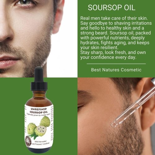 Virgin Soursop Oil (Anona Muricata, Graviola, Guanabana) – 100% Pure, Organic, Cold-Pressed, Unrefined – 4oz - 120ml – Natural Facial Oil & Moisturizer for Dry, Damaged, or Sensitive Skin