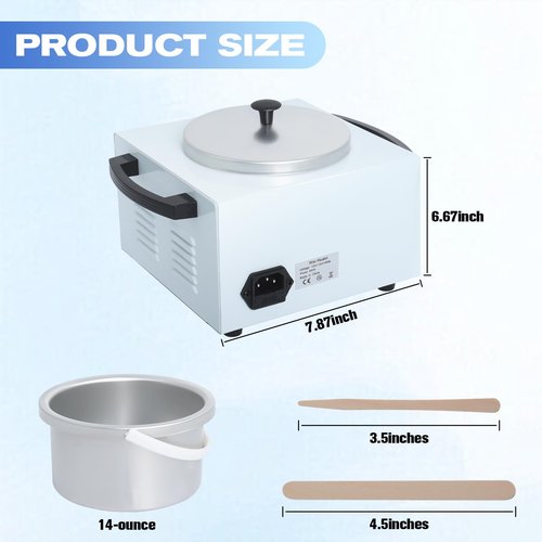 Wax Warmer for Hair Removal with Adjustable Temperature Set, Portable Professional Wax Heater for Spa and Salon,Body with 200pcs Wax Sticks (Single Pot)