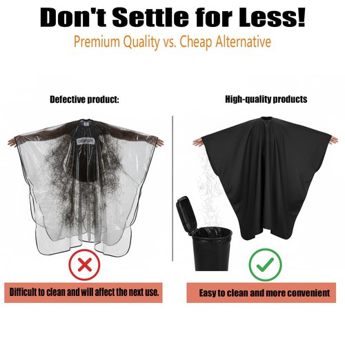 Barber Cape - 12pcs Waterproof Hair Cutting Cape with Snap Closure, Anti-Static Salon Apron for Women, Men, Kids - Professional & Home Use ﻿ ﻿