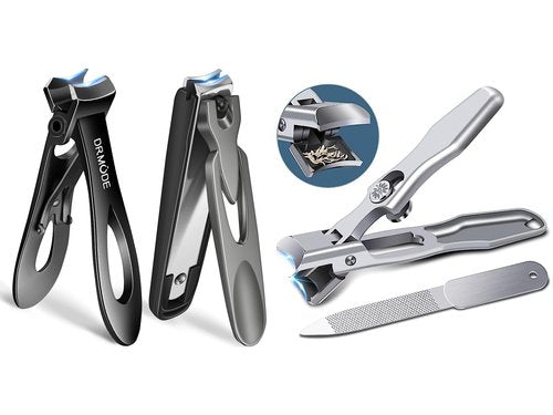 Nail Clippers for Men Thick Nails, Large Heavy Duty Toenail Clippers for Seniors Thick Toenails with Wide Jaw Opening, Anti Splash Fingernail Clipper Nail Cutter with Catcher Long Handle