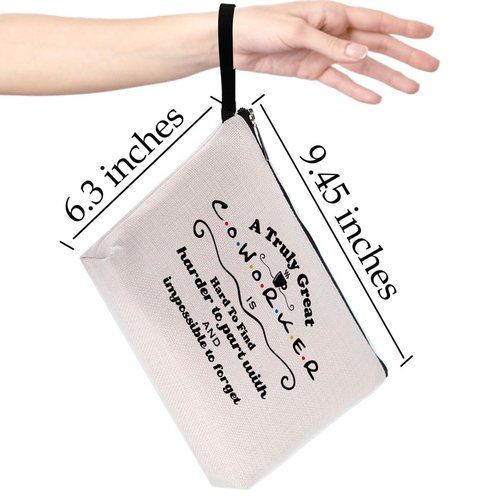 Appreciation Gifts Makeup Bag for Coworkers Women, Going Away Gifts for Coworker, Coworker Leaving Gifts, Farewell, Holiday, Office Gifts for Coworker, A Truly Great Coworker is Hard to Find