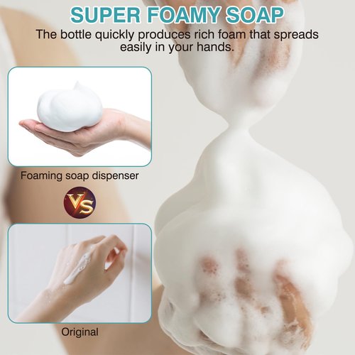 Boenoea Plastic Foam Pump Bottle, 4oz/120ml Foam Bottles Dispenser BPA Free Empty Refillable Container for Hand Soap, Shampoo - Pack of 2 Clear