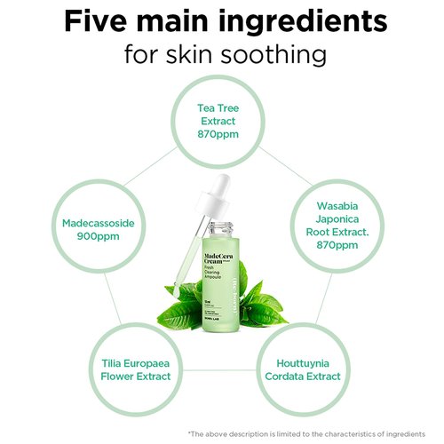 SKINRxLAB Made Cera Cream Fresh Clearing Ampoule Serum 100ml (3.38 fl.oz.) - Pore Minimizing and Cooling Serum for Acne-Prone Skin, Calming and Hydrating Flaky Skin with Cica, Tea Tree, and Ceramide