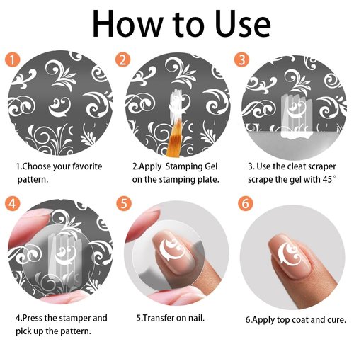 PH PandaHall 3pcs Swirl Pattern Nail Art Templates, French Nail Stamping Plate 52 Patterns Plant Floral Nail Art Stencils Stainless Steel Stamping Plates for Nail Design Print Manicure Salon Spring