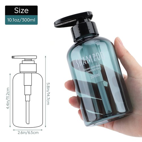 Segbeauty 6 Pack Shower Bottles Refillable, 16.9oz & 10.1oz Shampoo Conditioner Body Wash Bottles, Large Bathroom Soap Lotion Hand Wash Shower Shampoo Dispenser, Empty Refillable Plastic Bottles Blue