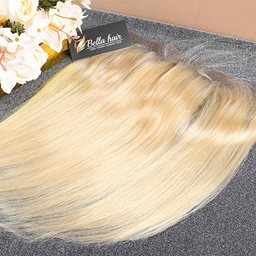 Bella Hair Ear to Ear 13x4#613 Blonde Lace Frontal Closure | One Donor Virgin Human Hair Straight | Bleached Knots with Baby Hair (16inch)