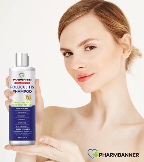 PHARMBANNER Anti-Fungal Shampoo for Itchy, Dry Scalp – Supports Scalp Health, Helps with Folliculitis, Seborrheic Dermatitis & Scalp Flaking-2 Pack