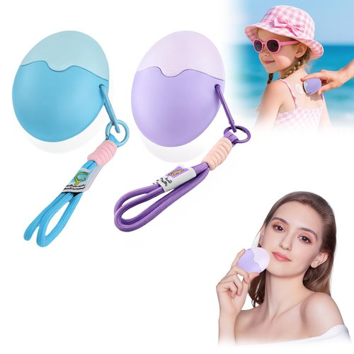 2PCS Sunscreen Applicator, Jaxbo BPA-Free Refillable Roll on Sponge Sunscreen, Suncream & Lotion Applicator For Kids, Adults & Families, Perfect Size for Travel
