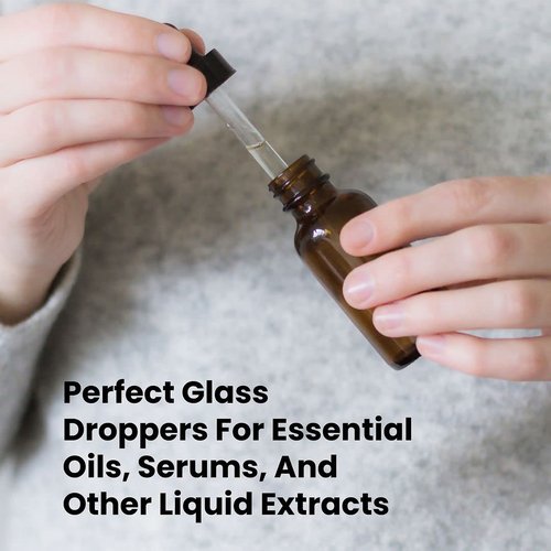 CULINAIRE Glass Dropper Bottles Amber Glass Eye Dropper Bottles for Essential Oil Serum and Liquid Extract, 1oz, Pack of 24