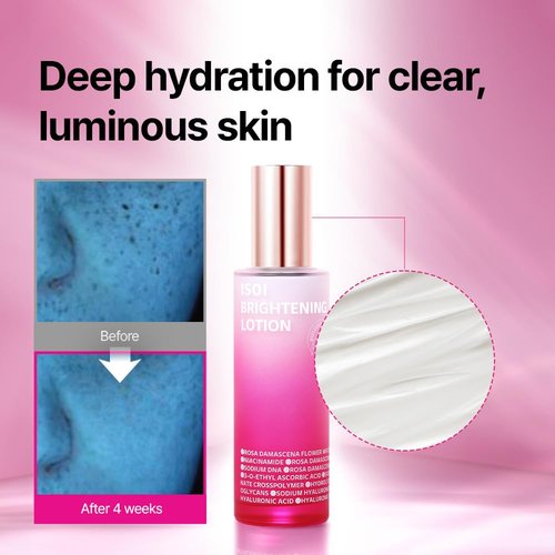 ISOI Rose PDRN Lotion, Lightweight Daily Moisturizer with Niacinamide and Hyaluronic Acid for Radiant, Korean Skin Care (3.04 fl.oz,90ml)
