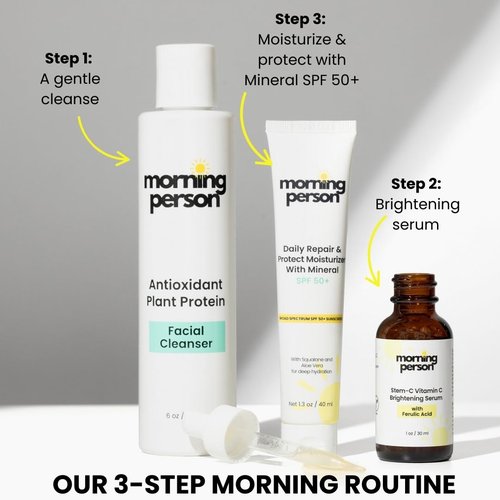 Antioxidant Plant Protein Facial Cleanser - Calming And Soothing With Green Tea And Aloe Vera - Hydrating And De-Puffing - Sulfate and Paraben Free