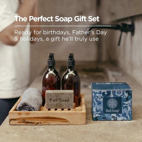 Bali Soap Masculine Collection – Handmade in Bali Cold Process Bar Soap for Men – Wood & Spice Scents with Natural Oils, Vegan 6-Pack